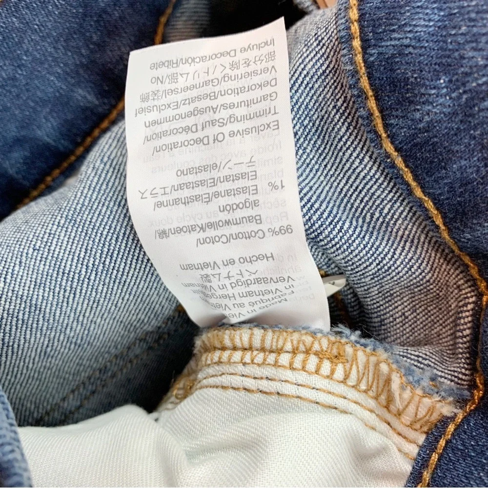 J‎ Crew Raw edge floral embroidered denim a-line mini skirt in blue